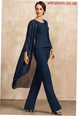 Jumpsuit/Pantsuit Chiffon Mother Dress Mother of the Bride Dresses Matilda Bride of Neck the Floor-Length Scoop