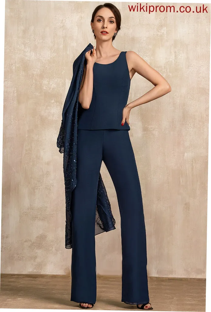 Jumpsuit/Pantsuit Chiffon Mother Dress Mother of the Bride Dresses Matilda Bride of Neck the Floor-Length Scoop