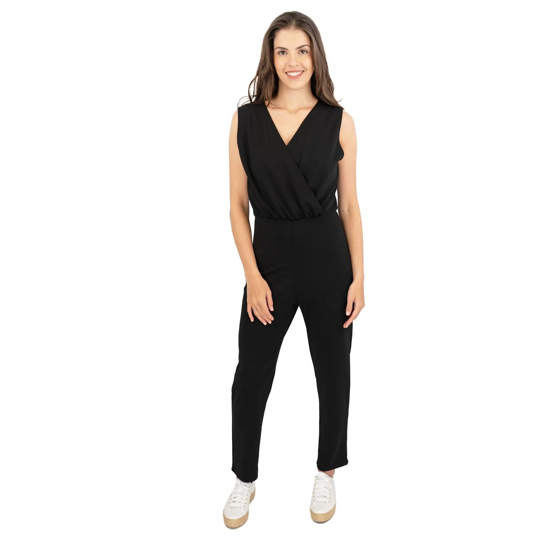 Karen Millen Black Sleeveless Wide Leg Relaxed Fit Summer Jumpsuits