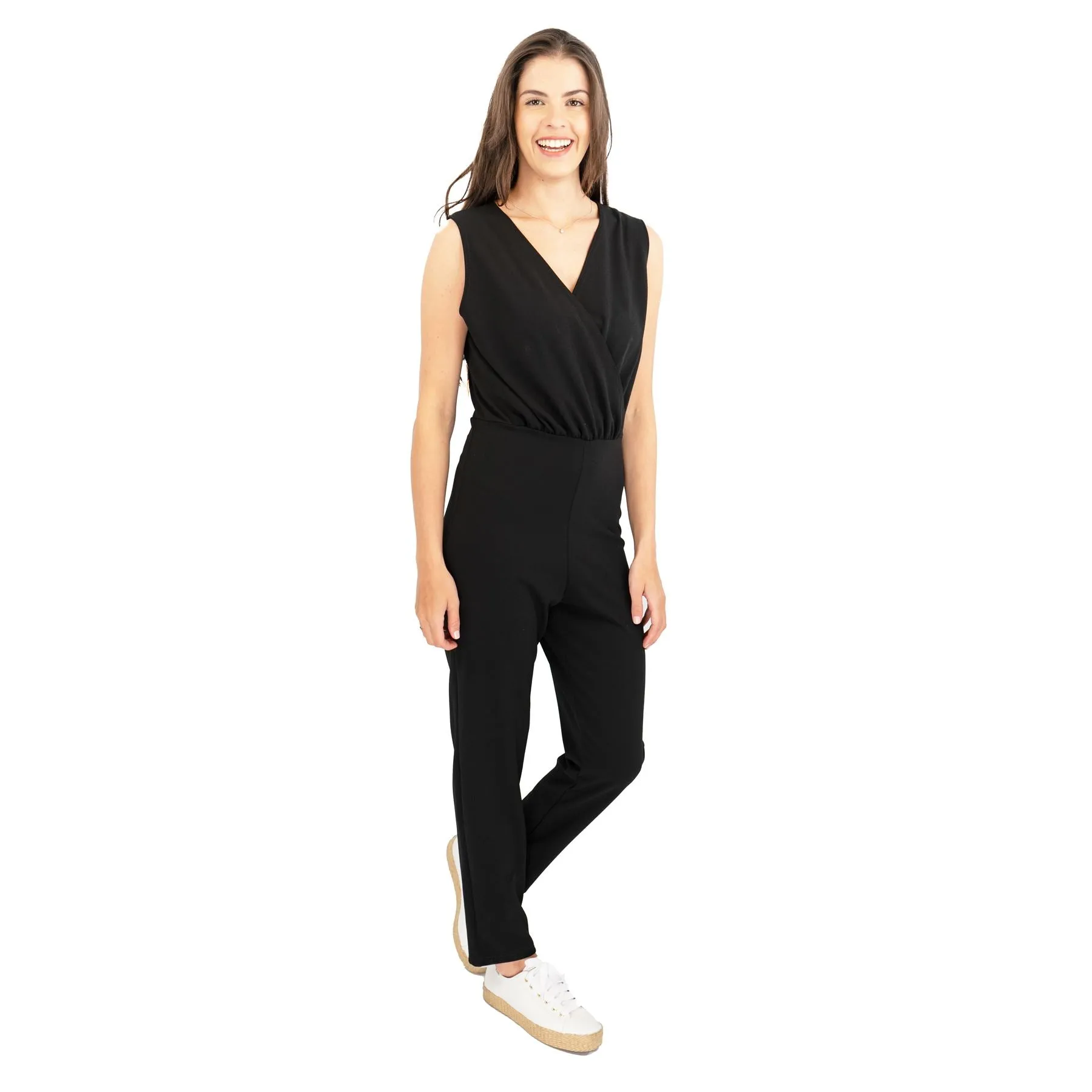 Karen Millen Black Sleeveless Wide Leg Relaxed Fit Summer Jumpsuits