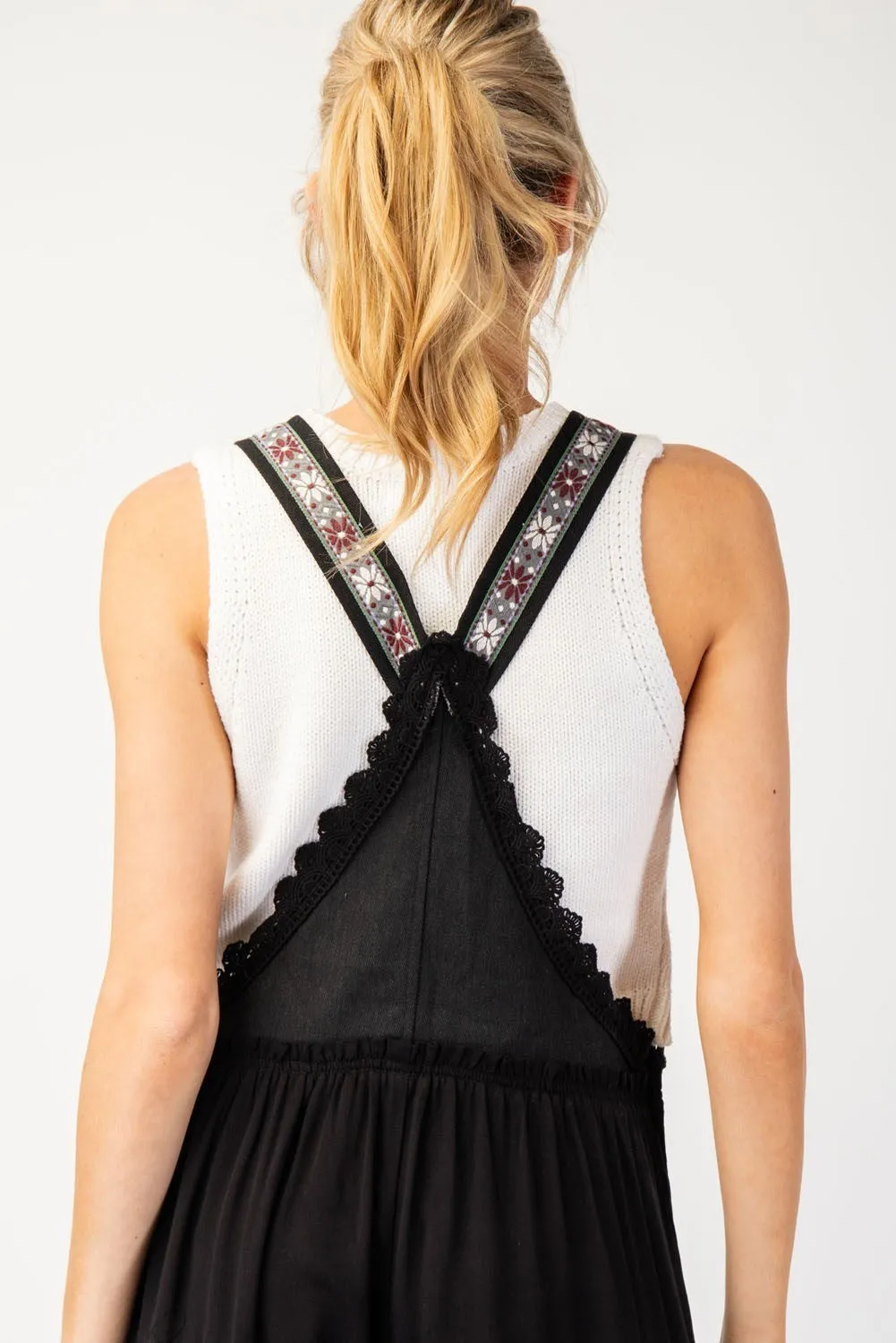 Lace Trim Tiered Jumpsuit