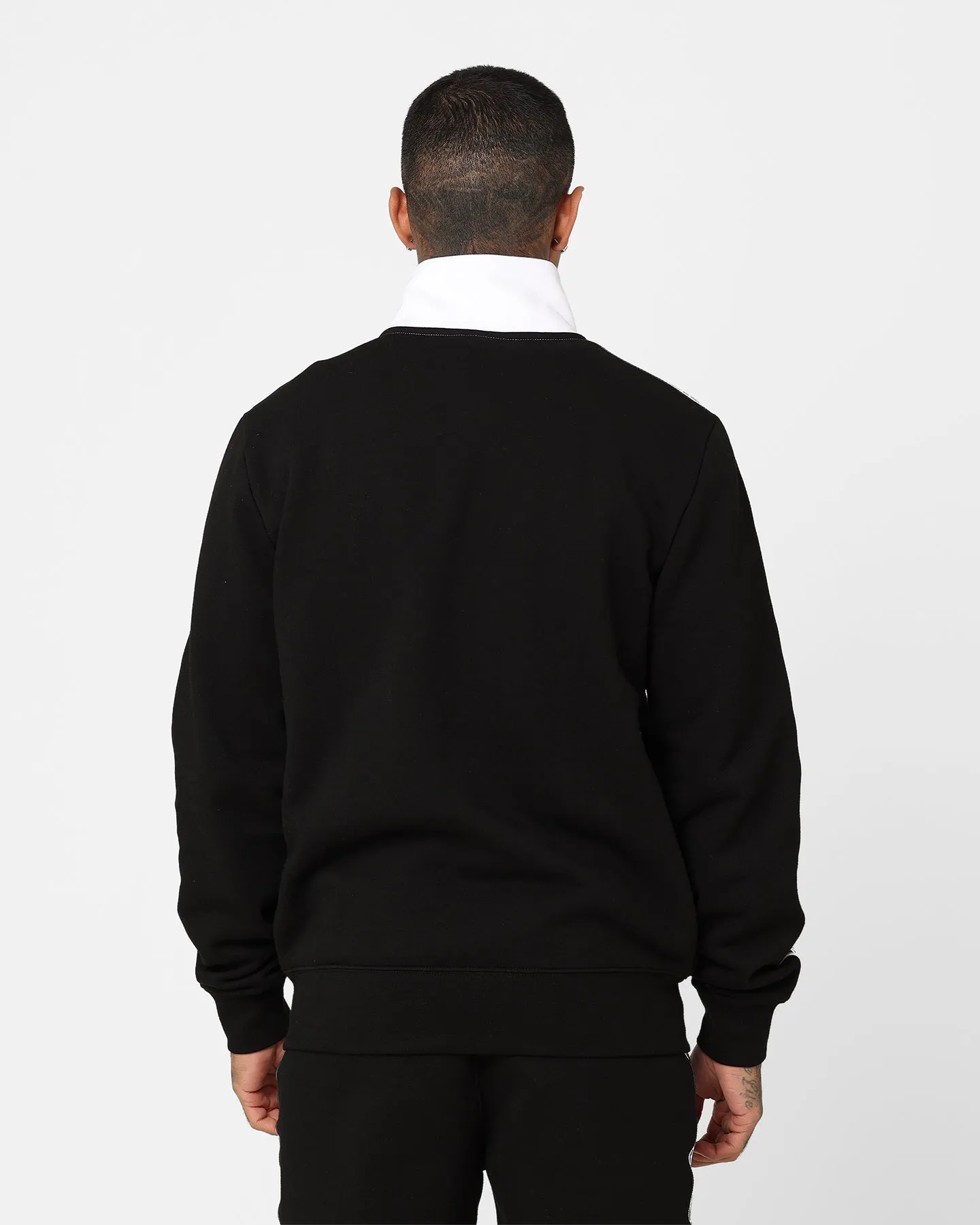 Lacoste Logo Tape Fleece Track Jacket Black/White