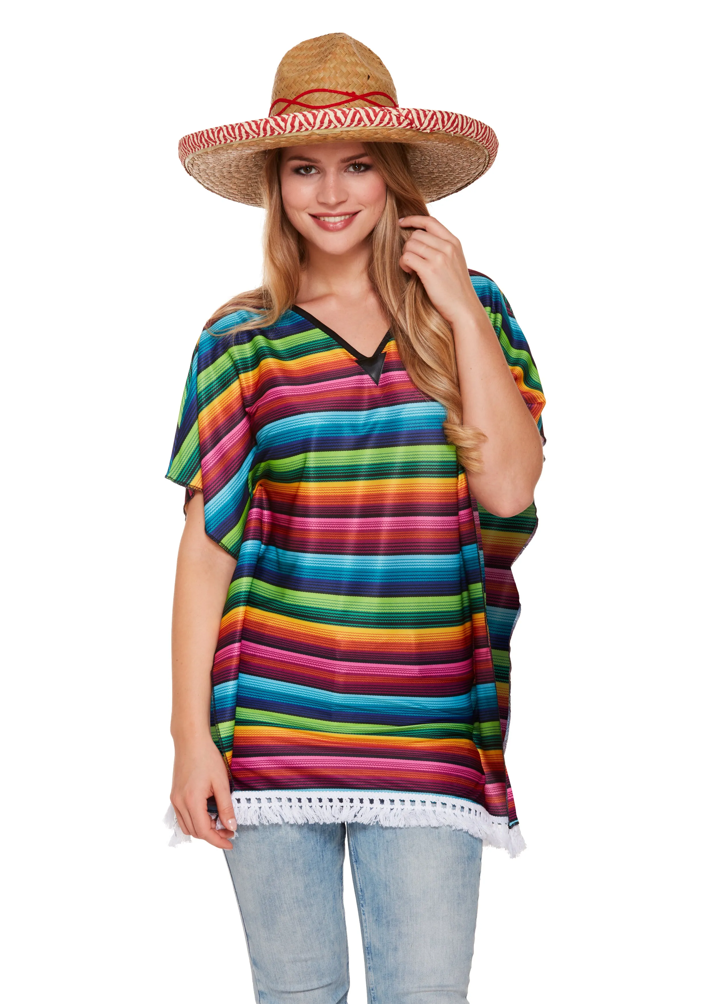 Ladies Rainbow Poncho