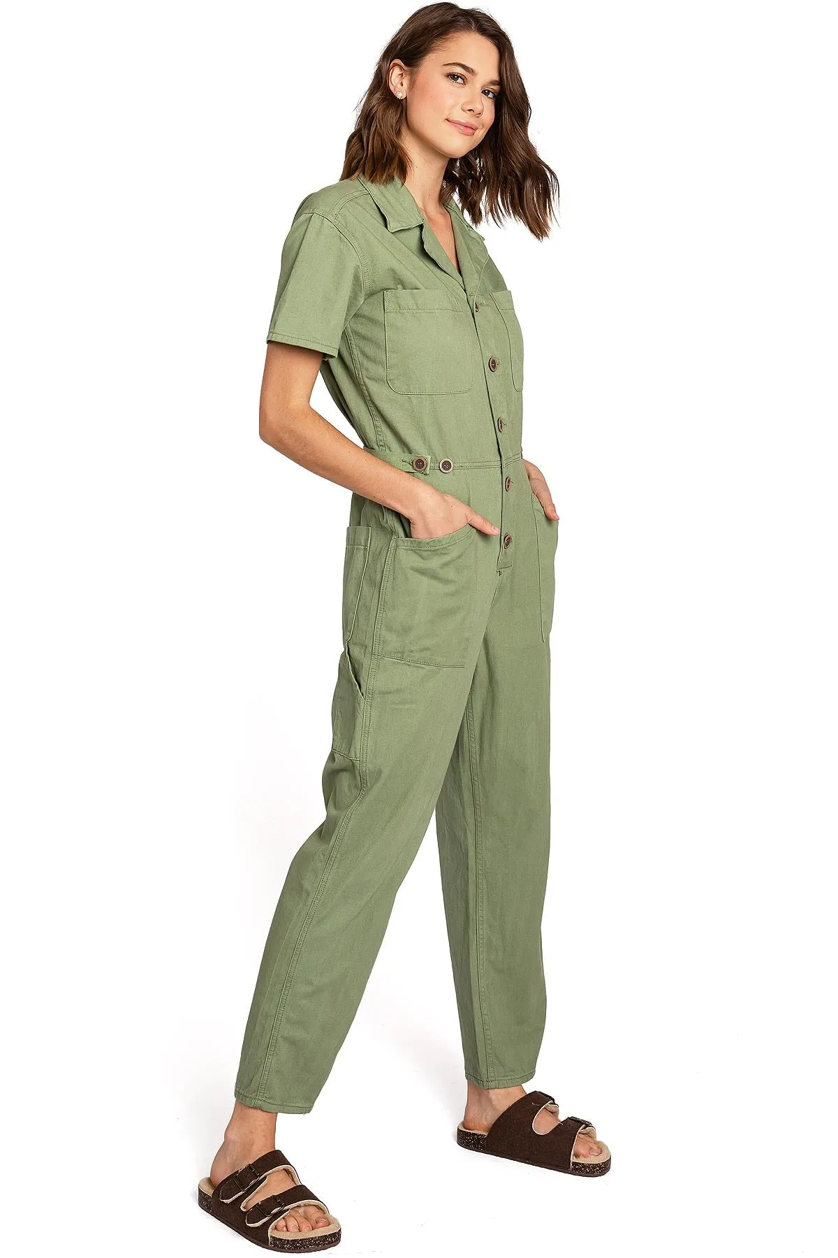 Lana Roux PETITE Refined Aviator Jumpsuit