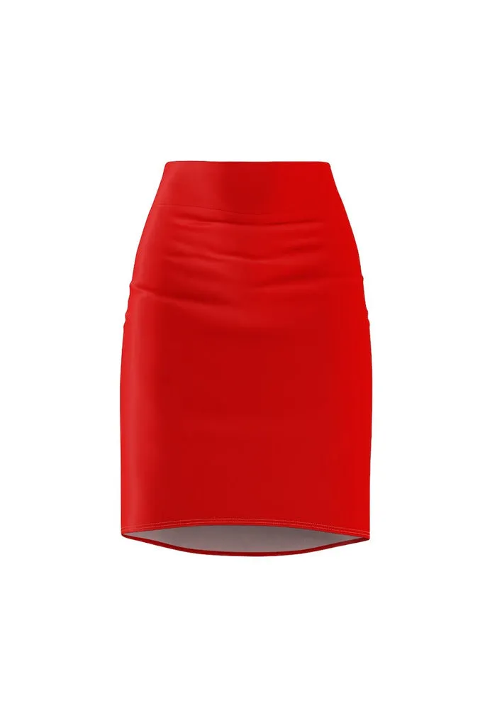 Lava Red Women's Pencil Skirt