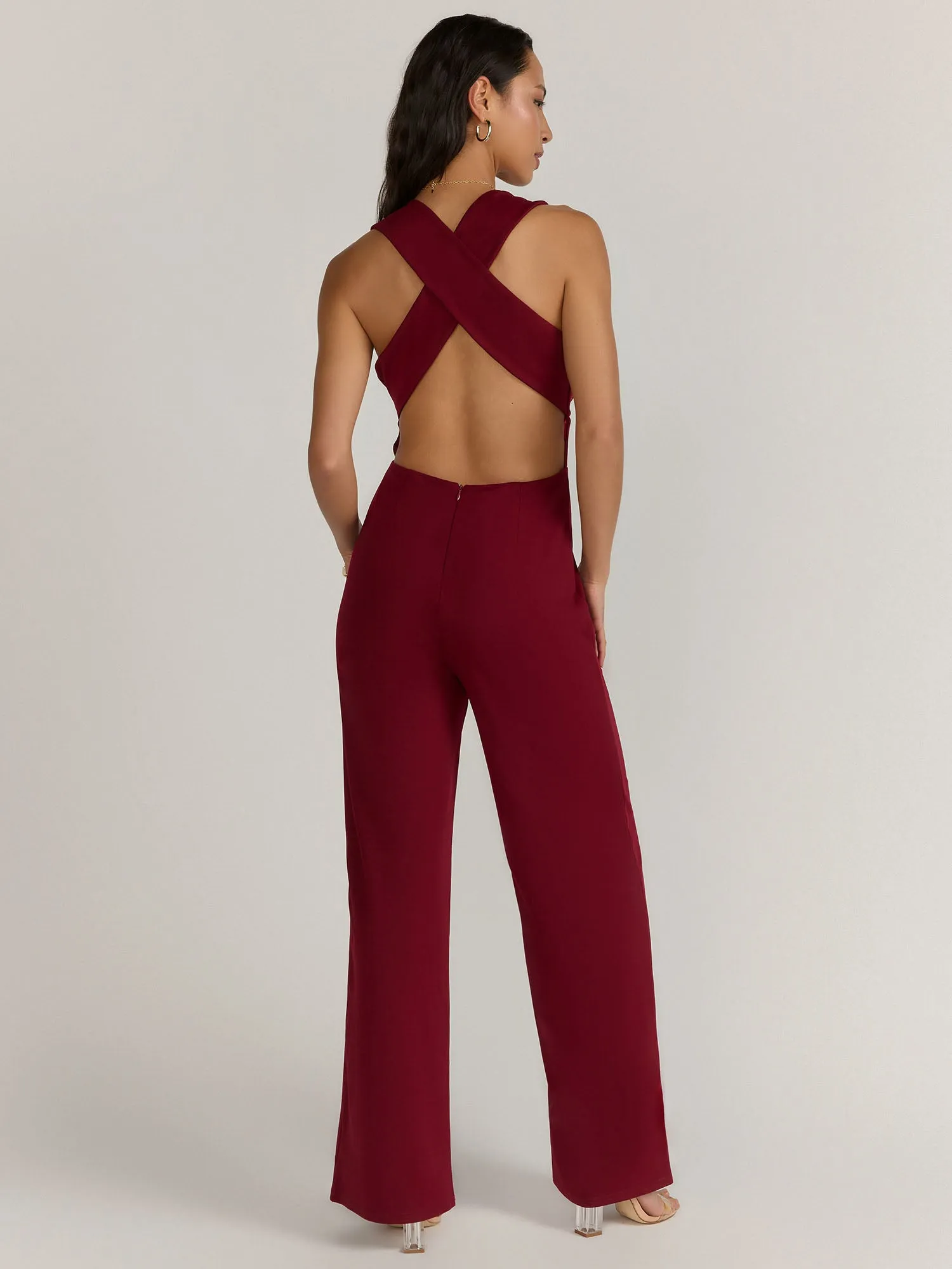 Lena Sleeveless V-Neck Crossback Jumpsuit - Brands We Love