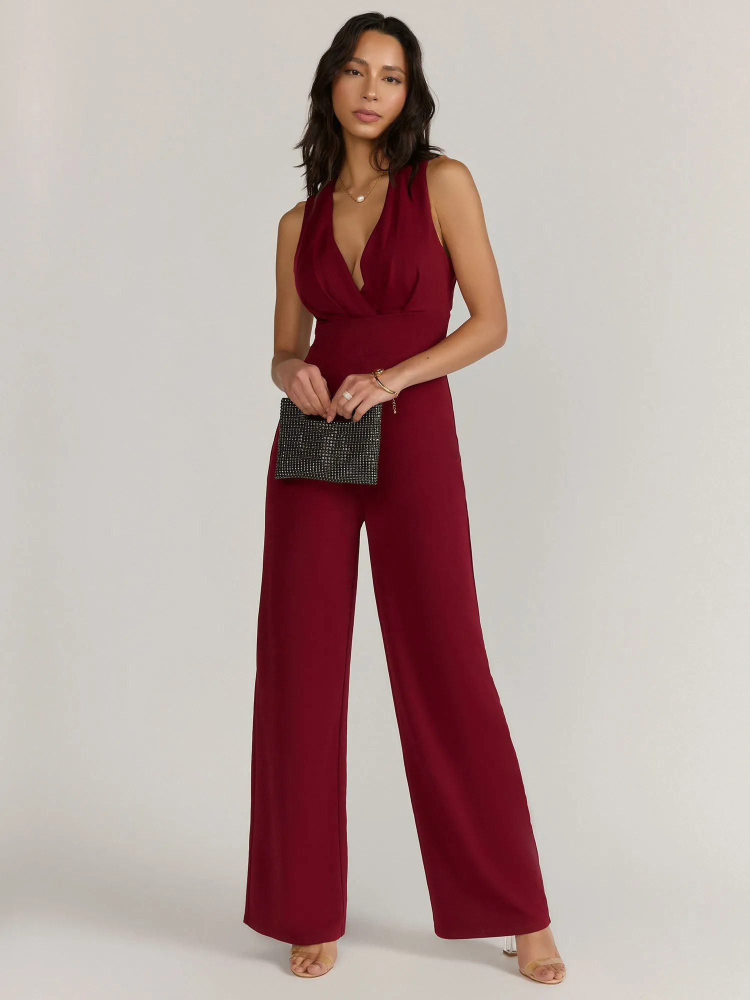 Lena Sleeveless V-Neck Crossback Jumpsuit - Brands We Love