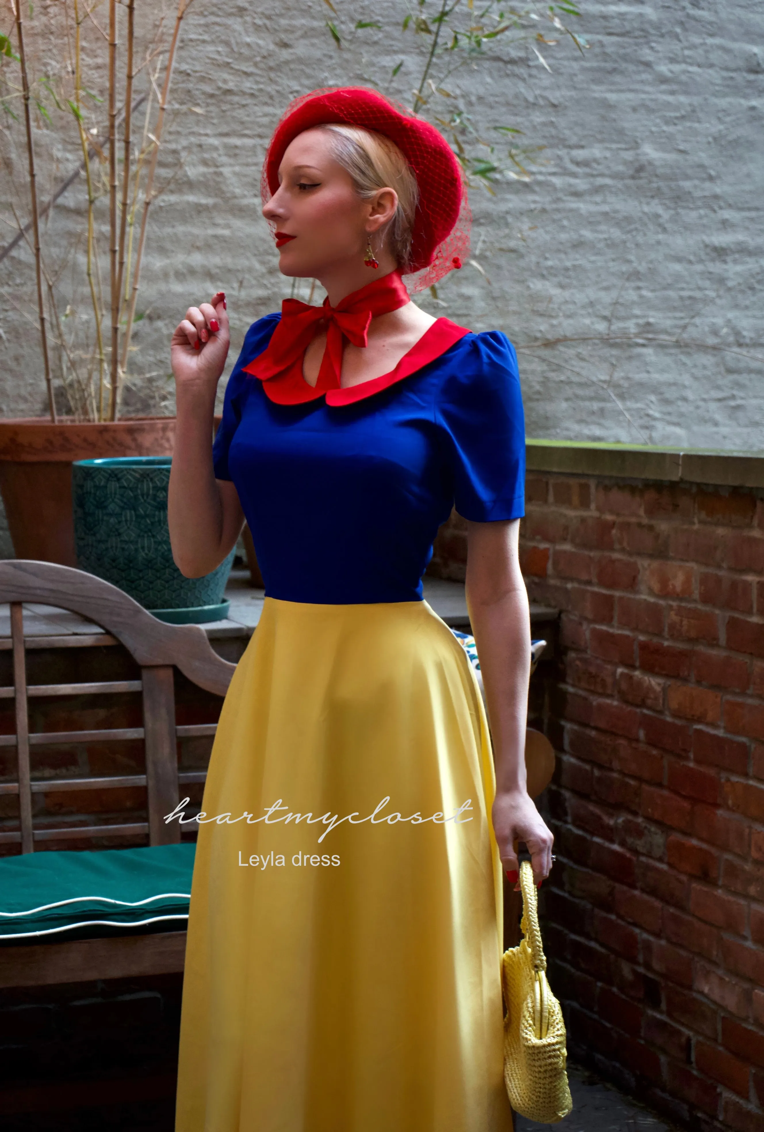 LEYLA- Princess color block dress with puff sleeves