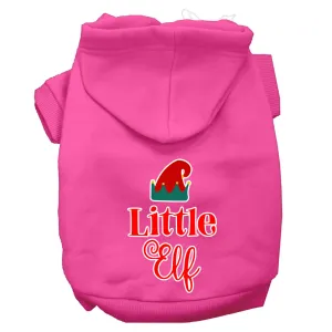 Little Elf Screen Print Dog Hoodie Bright Pink Xxxl