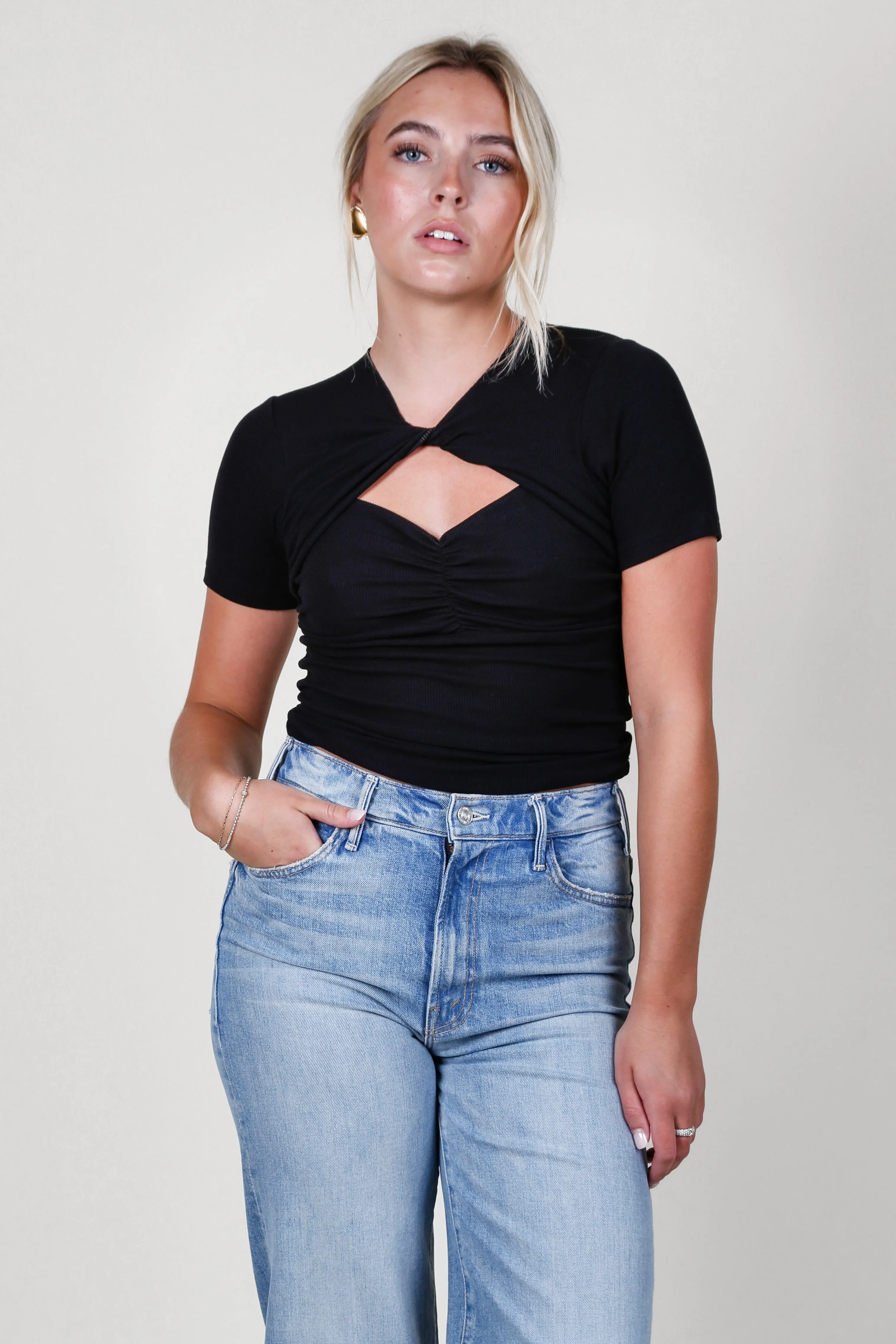 LNA | Linus Ribbed Top - Black