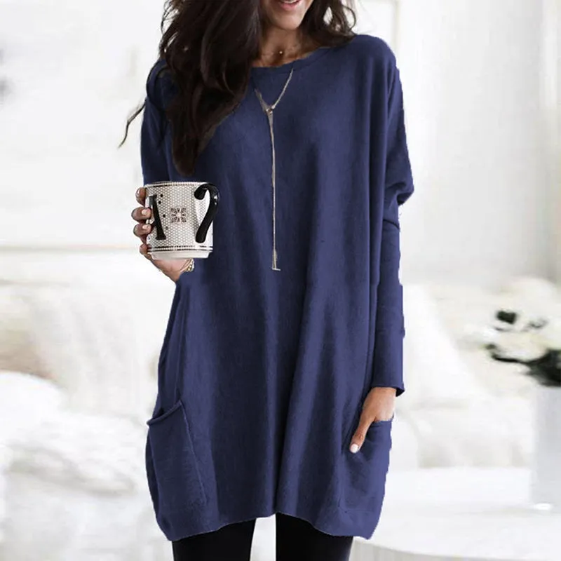 Long Sleeve Casual Pocket T-Shirt