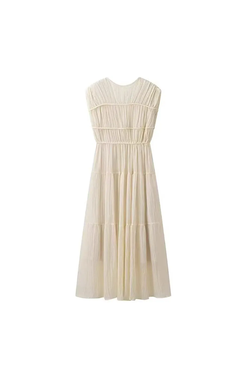 'Lyla' Elegant Sleeveless Pleated Maxi Dress