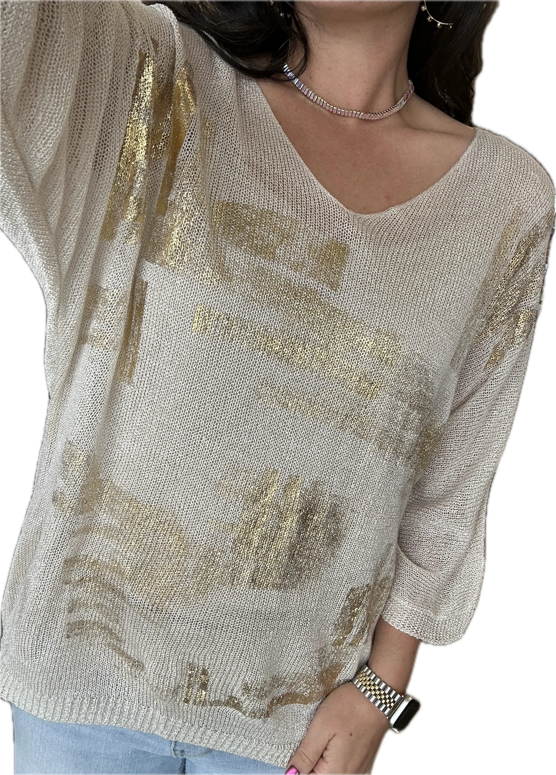 Made In Italy Gold Foil Sweater