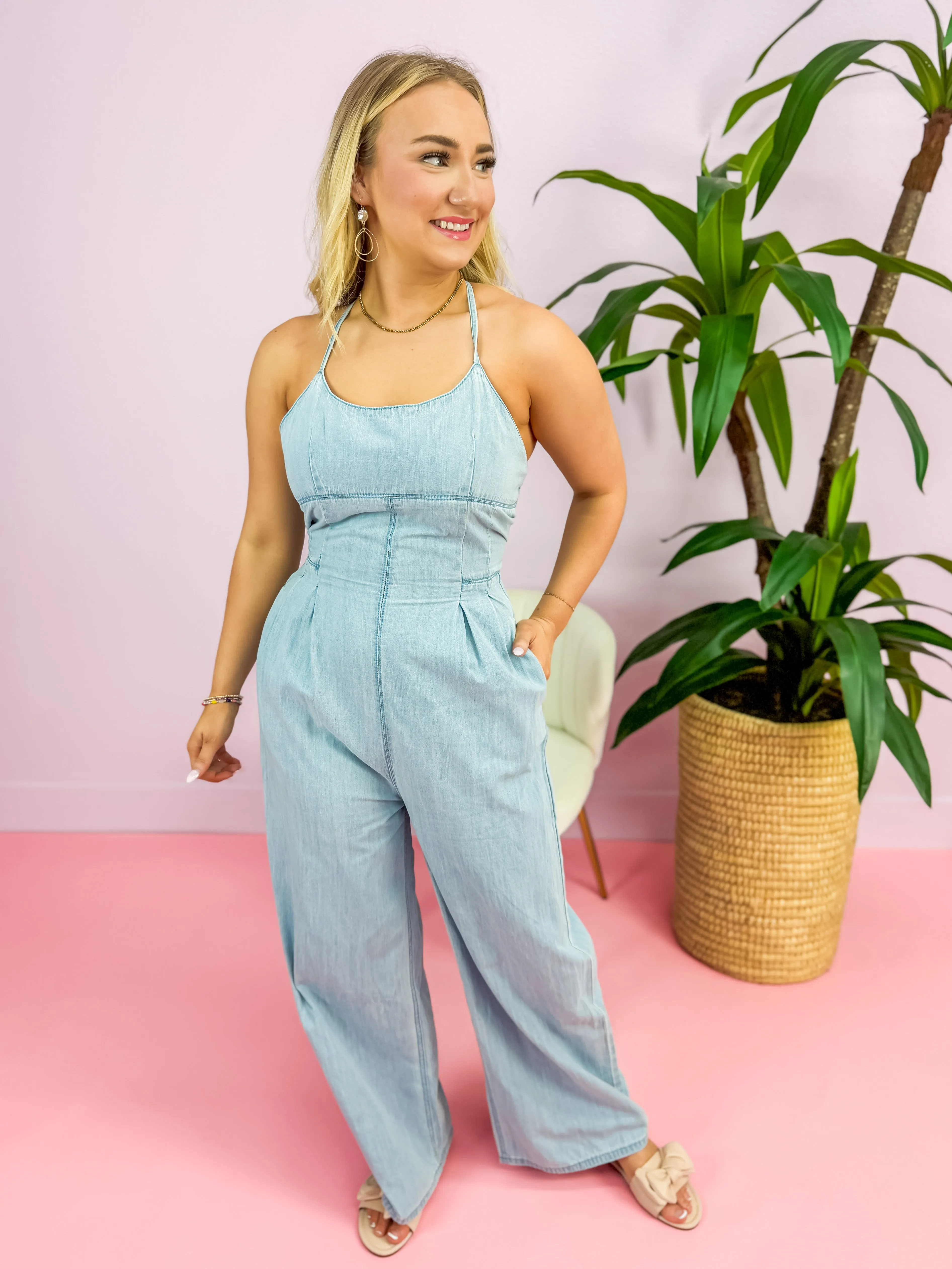 Margarita Washed Denim Jumpsuit