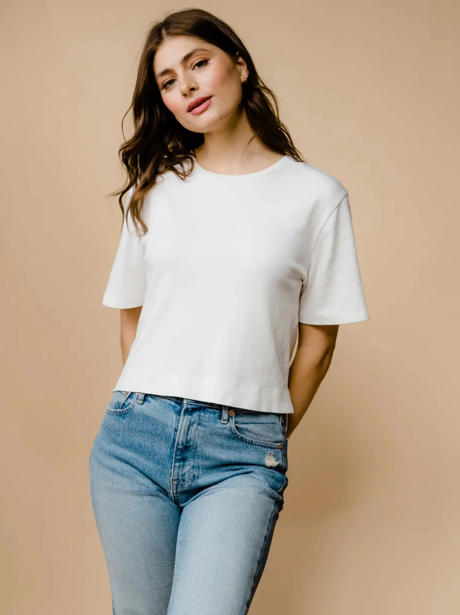 Maria Boxy Tee - White