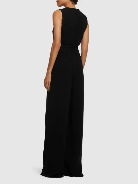 Max Mara   Sondrio belted cady long jumpsuit 