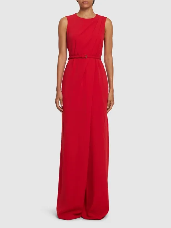 Max Mara   Sondrio belted cady long jumpsuit 