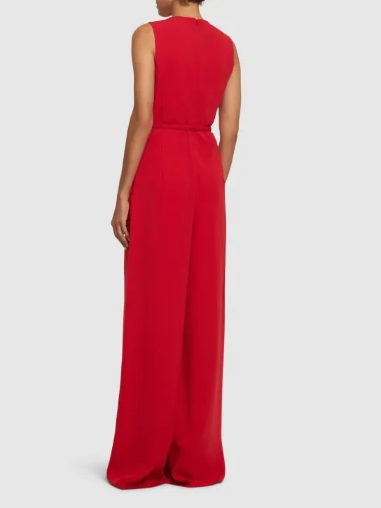 Max Mara   Sondrio belted cady long jumpsuit 