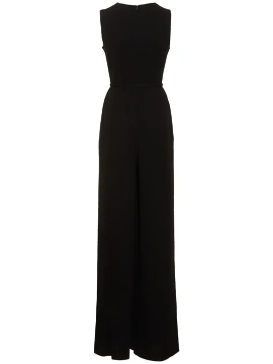 Max Mara   Sondrio belted cady long jumpsuit 