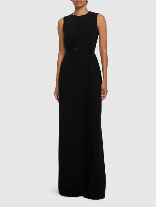 Max Mara   Sondrio belted cady long jumpsuit 