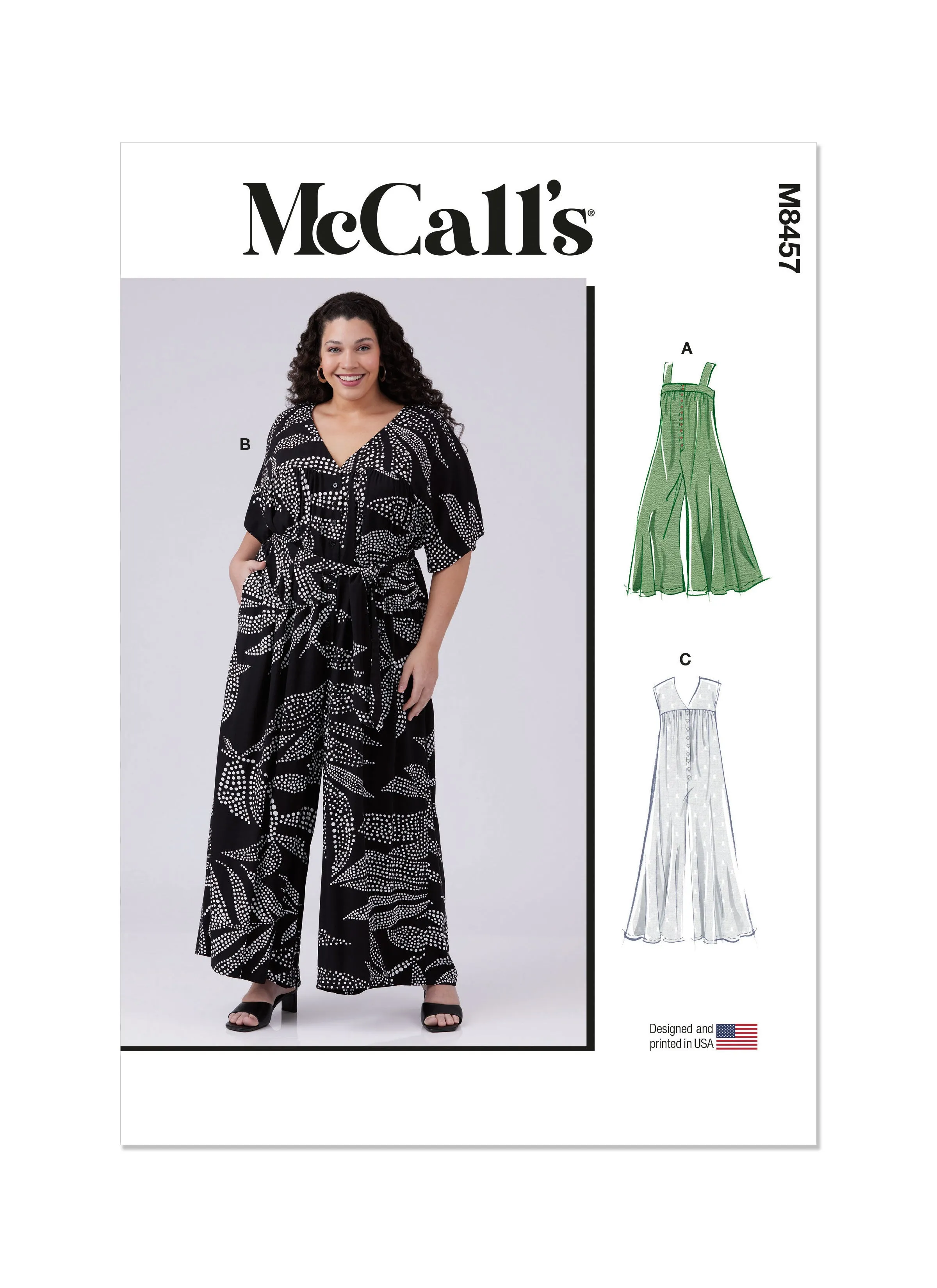 McCall's Pattern M8457 Misses' Loose Fit Jumpsuit and Sash