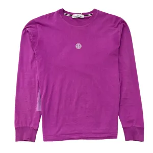 Men's Logo Print Long Sleeve T-Shirt Purple Size S