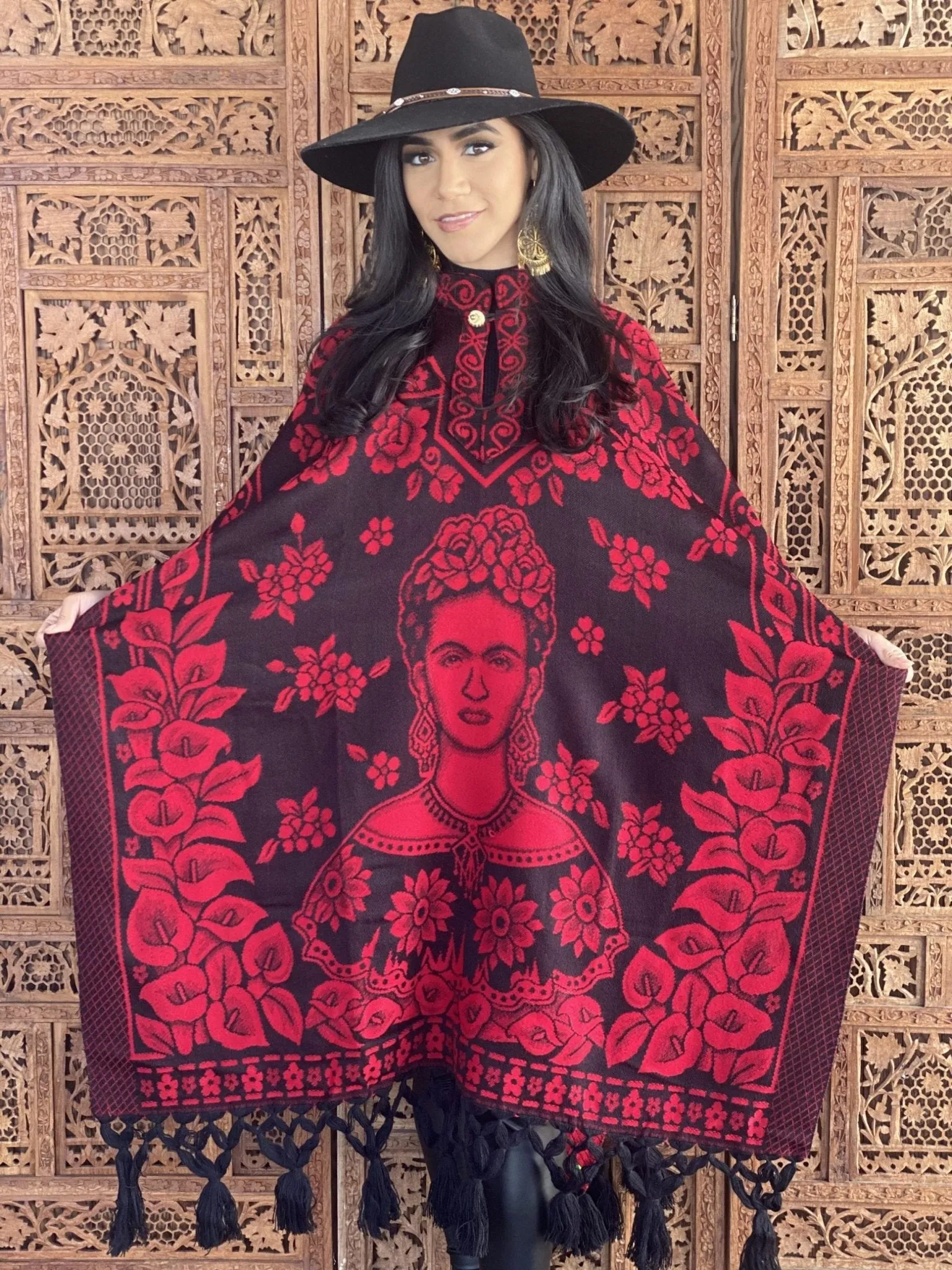 Mexican Traditional Frida Kahlo Poncho. Gaban Frida Kahlo.