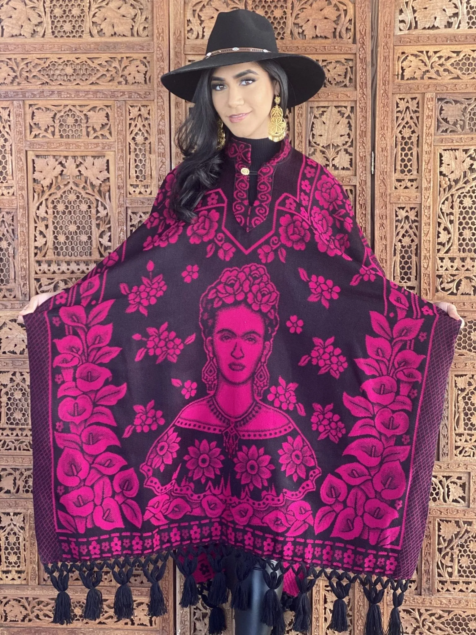 Mexican Traditional Frida Kahlo Poncho. Gaban Frida Kahlo.