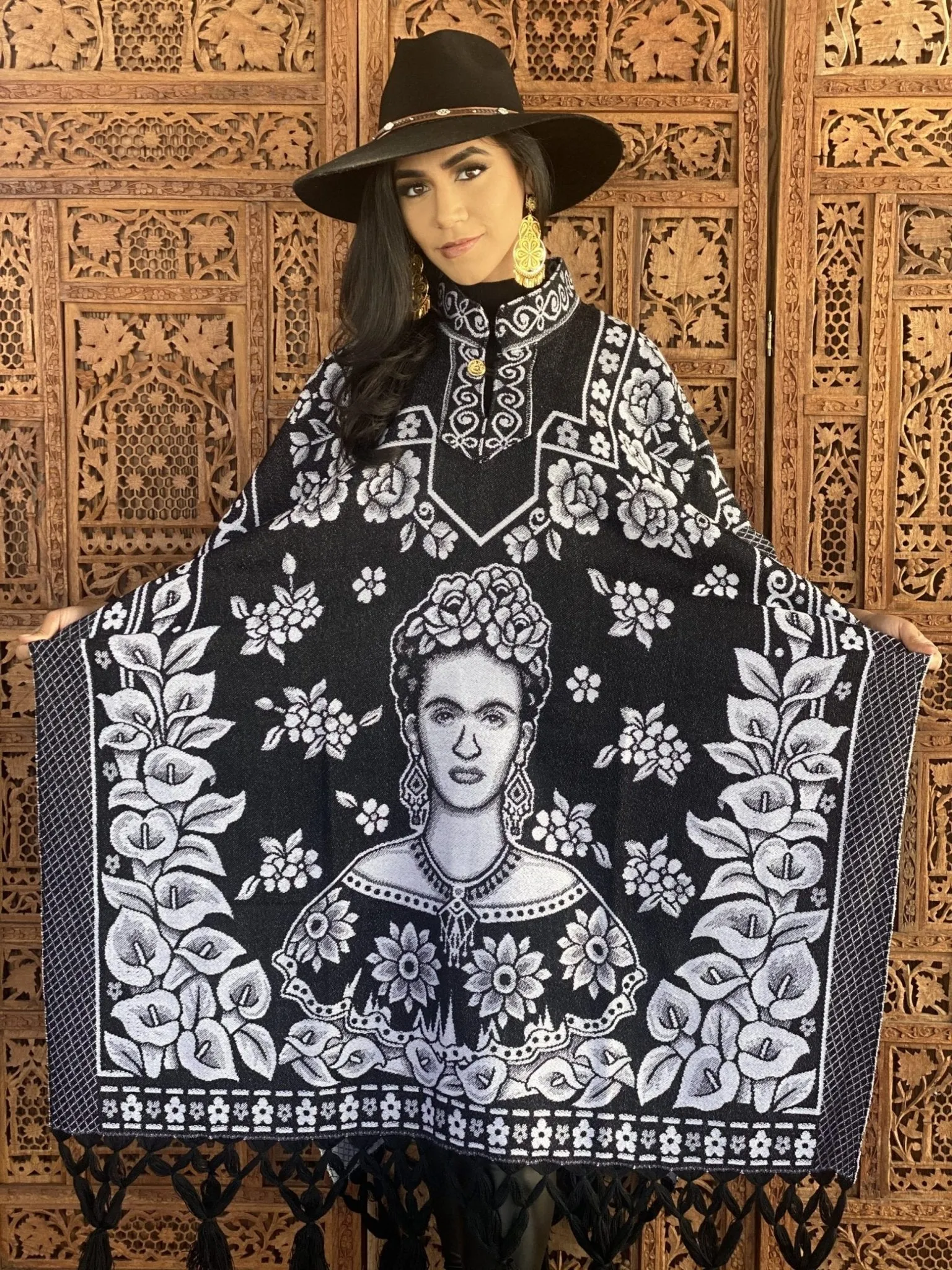 Mexican Traditional Frida Kahlo Poncho. Gaban Frida Kahlo.