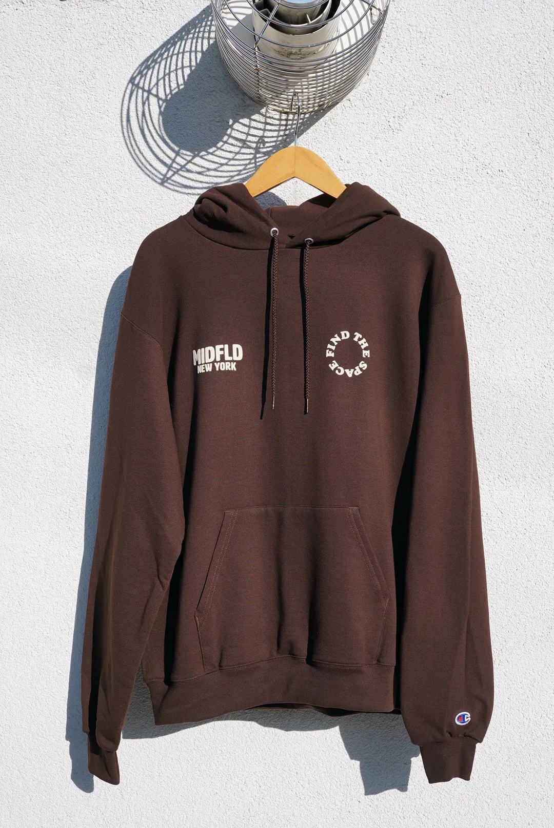 MIDFLD Champion™ Find the Space Double Logo Hoodie - Chocolate Brown