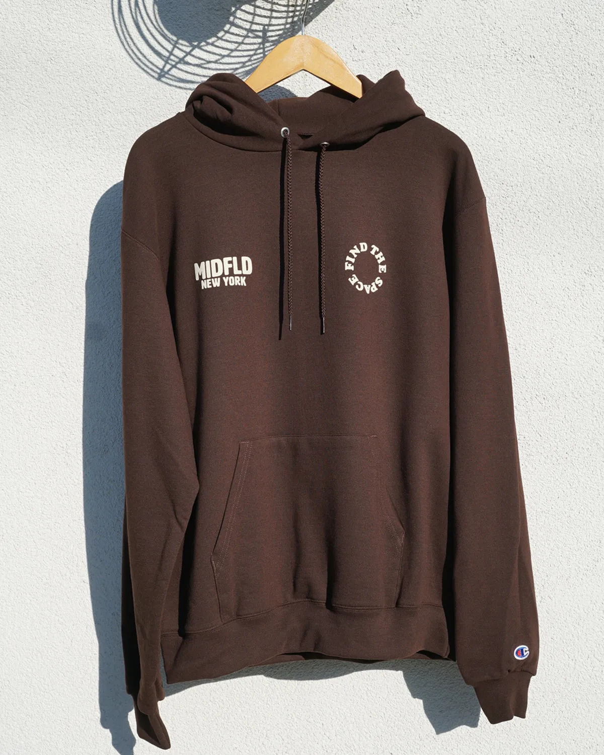 MIDFLD Champion™ Find the Space Double Logo Hoodie - Chocolate Brown