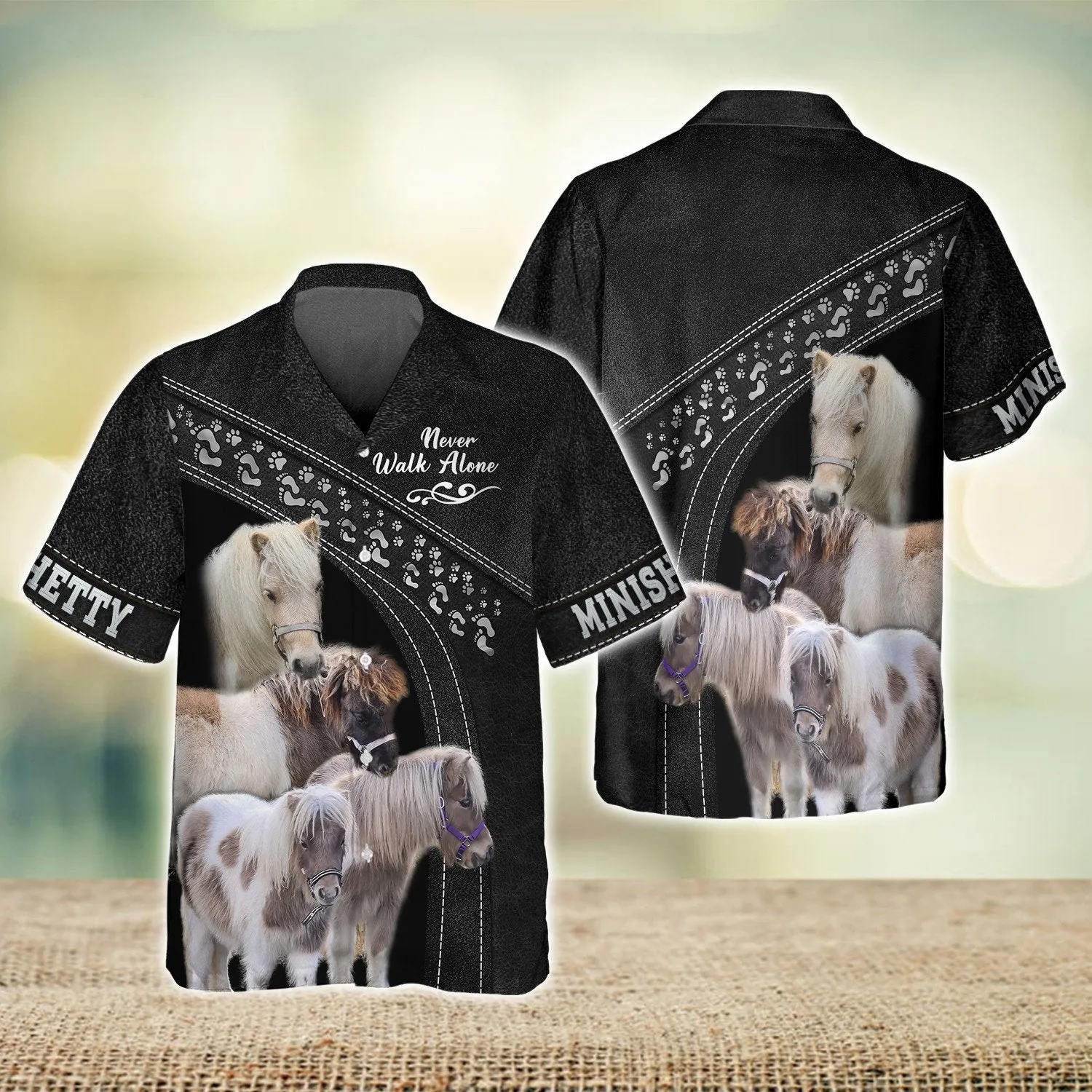 Minishetty Love Never Walk Alone Black 3D Full Print Shirts, Shirt For Horse Lovers