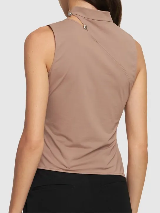 MITHRIDATE   Asymmetrical cutout jersey top 