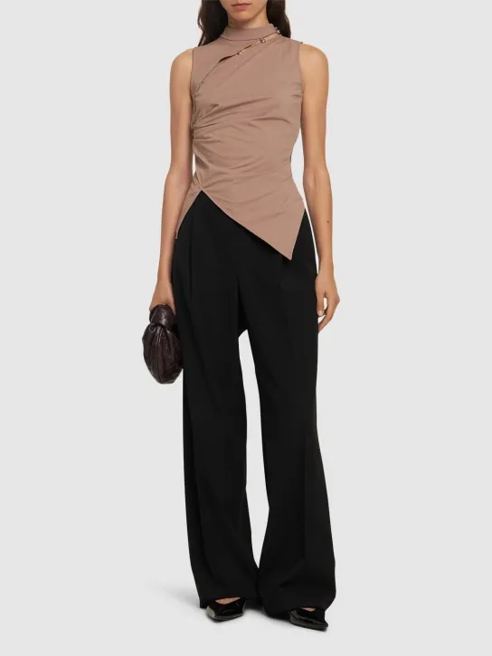 MITHRIDATE   Asymmetrical cutout jersey top 