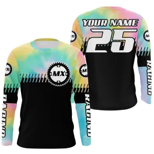 Motocross Black Watercolor Jersey Men Women Custom Dirt Bike Mx Racing Upf30  Motorcycle Off-Road 3D Long Sleeve Shirt