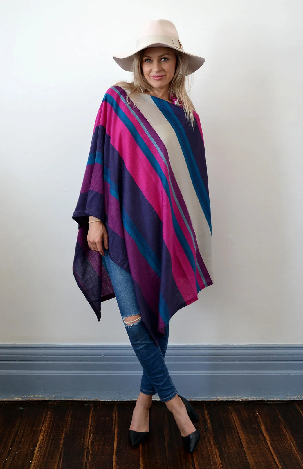 Multi Stripe Poncho