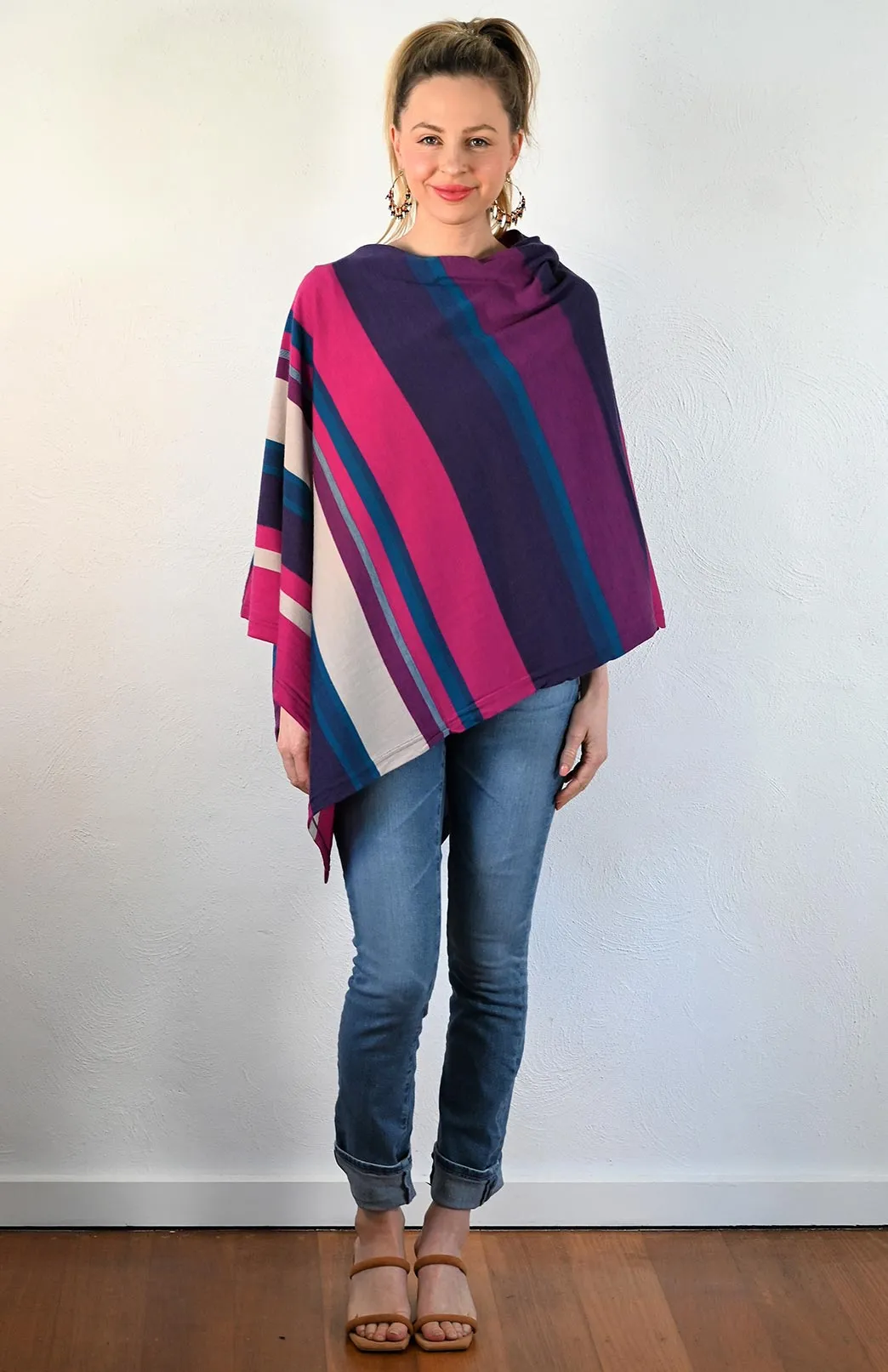 Multi Stripe Poncho