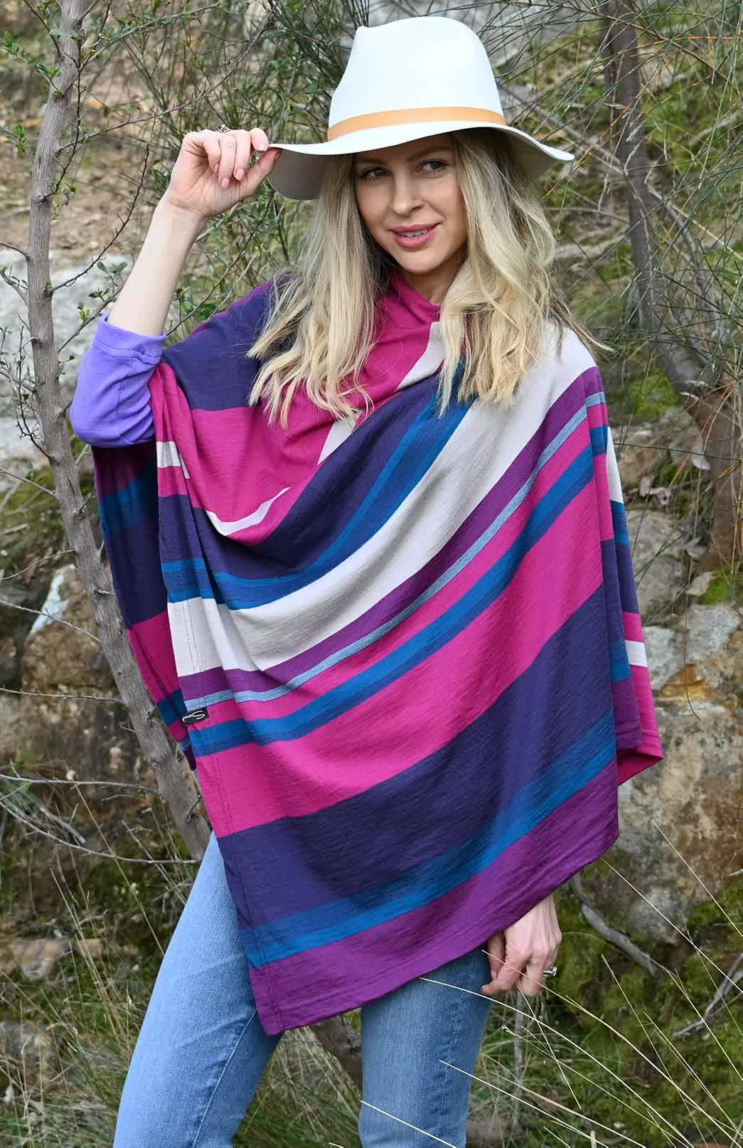 Multi Stripe Poncho