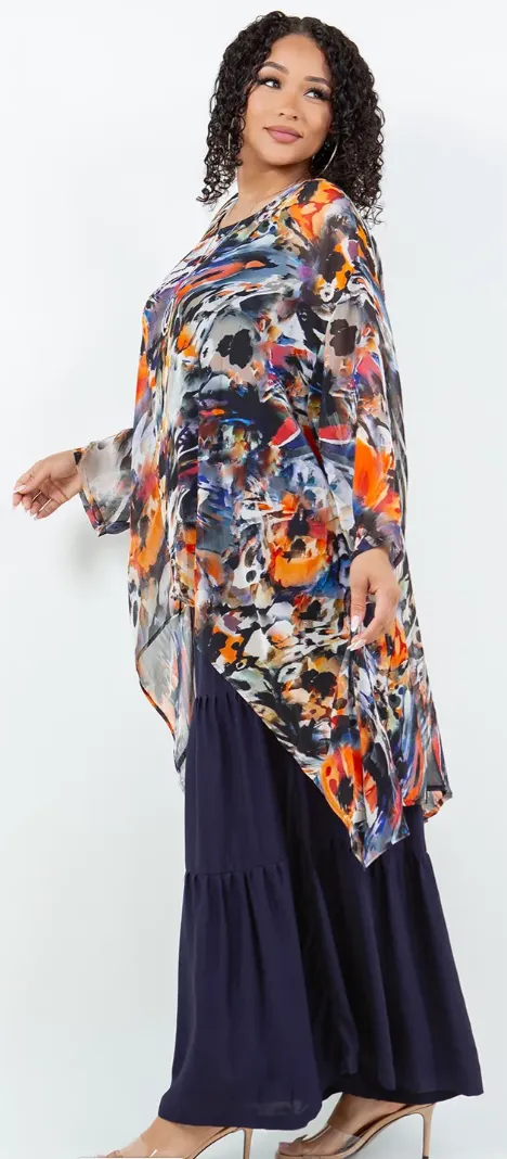 My SuperPower is... Mosaic hi-low Tunic Top Boho Hippie Chic Resort Wear Sml-10X