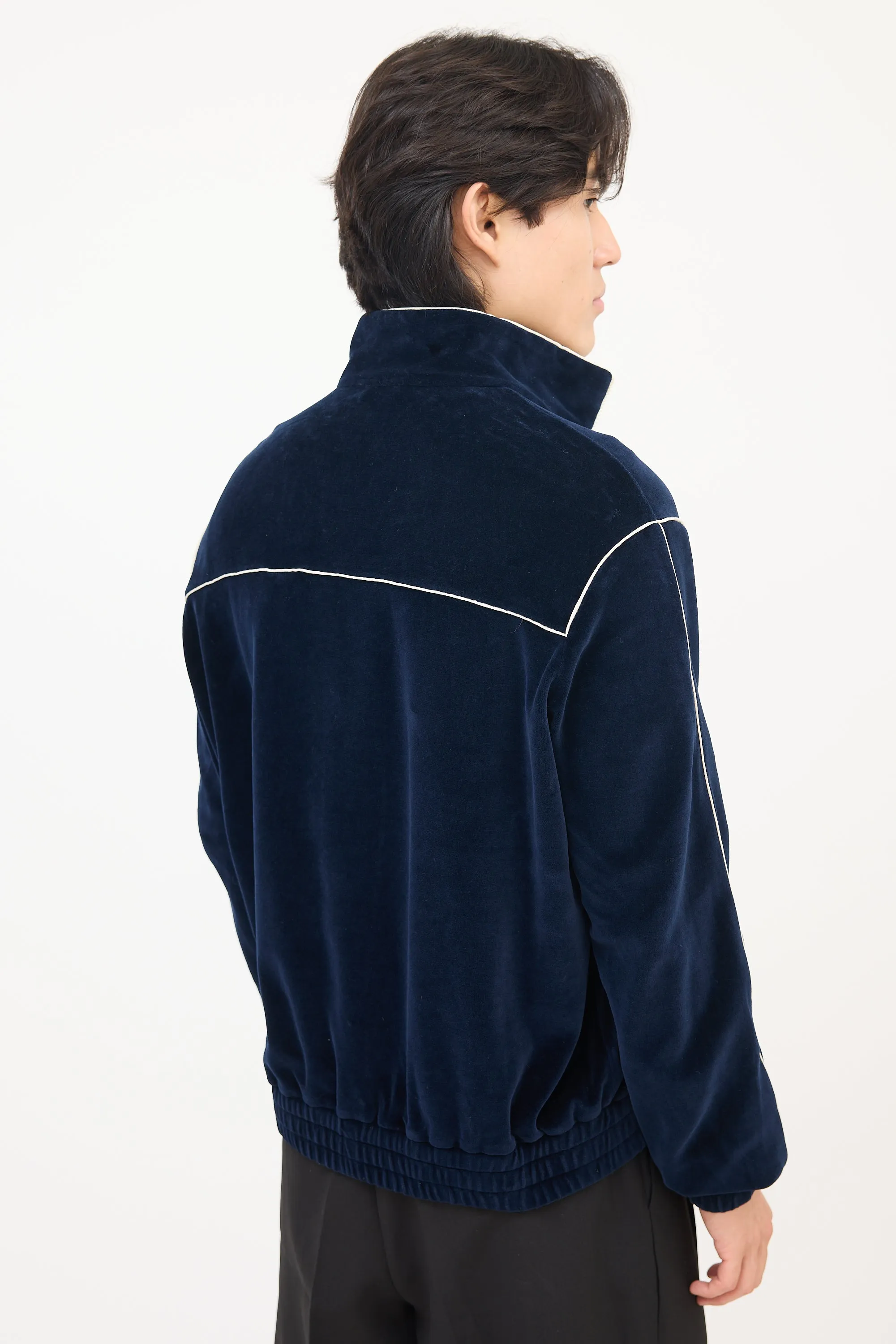 Navy Velvet Triomphe Track Jacket