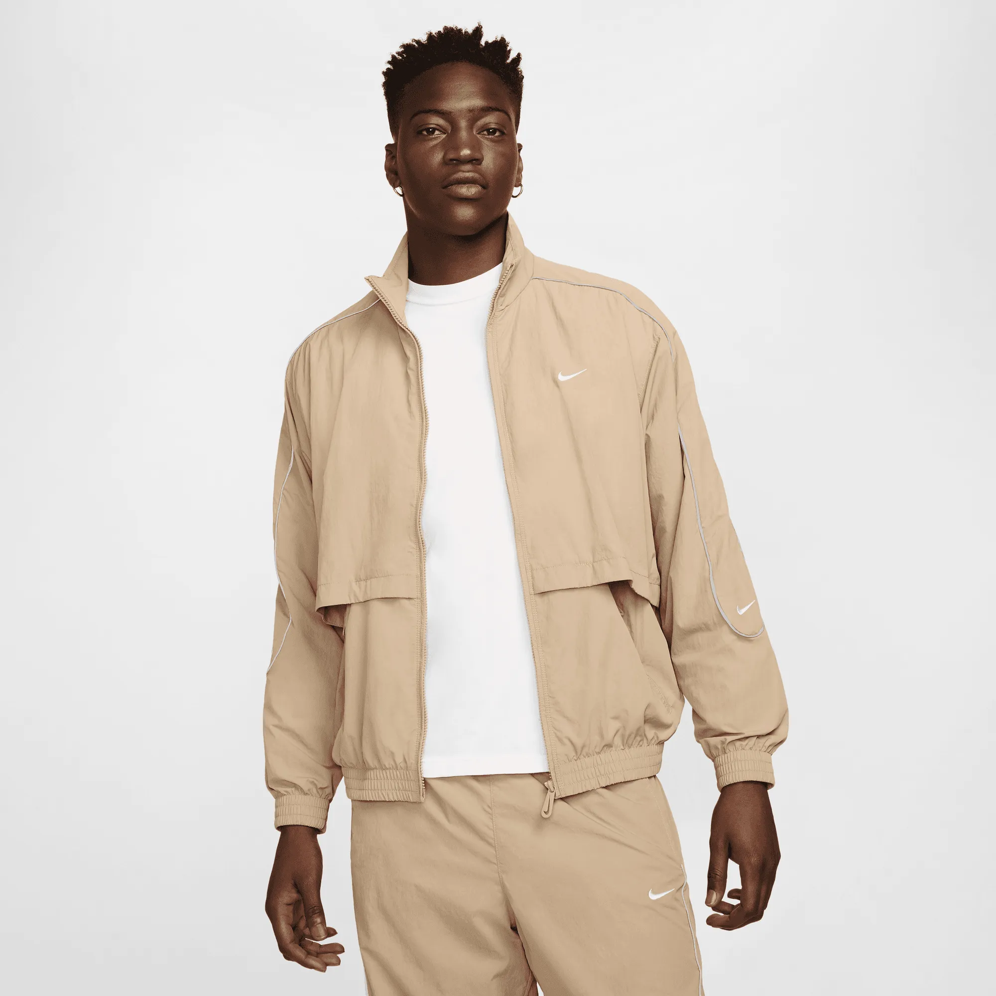 Nike Khaki Solo Swoosh Woven Track Jacket