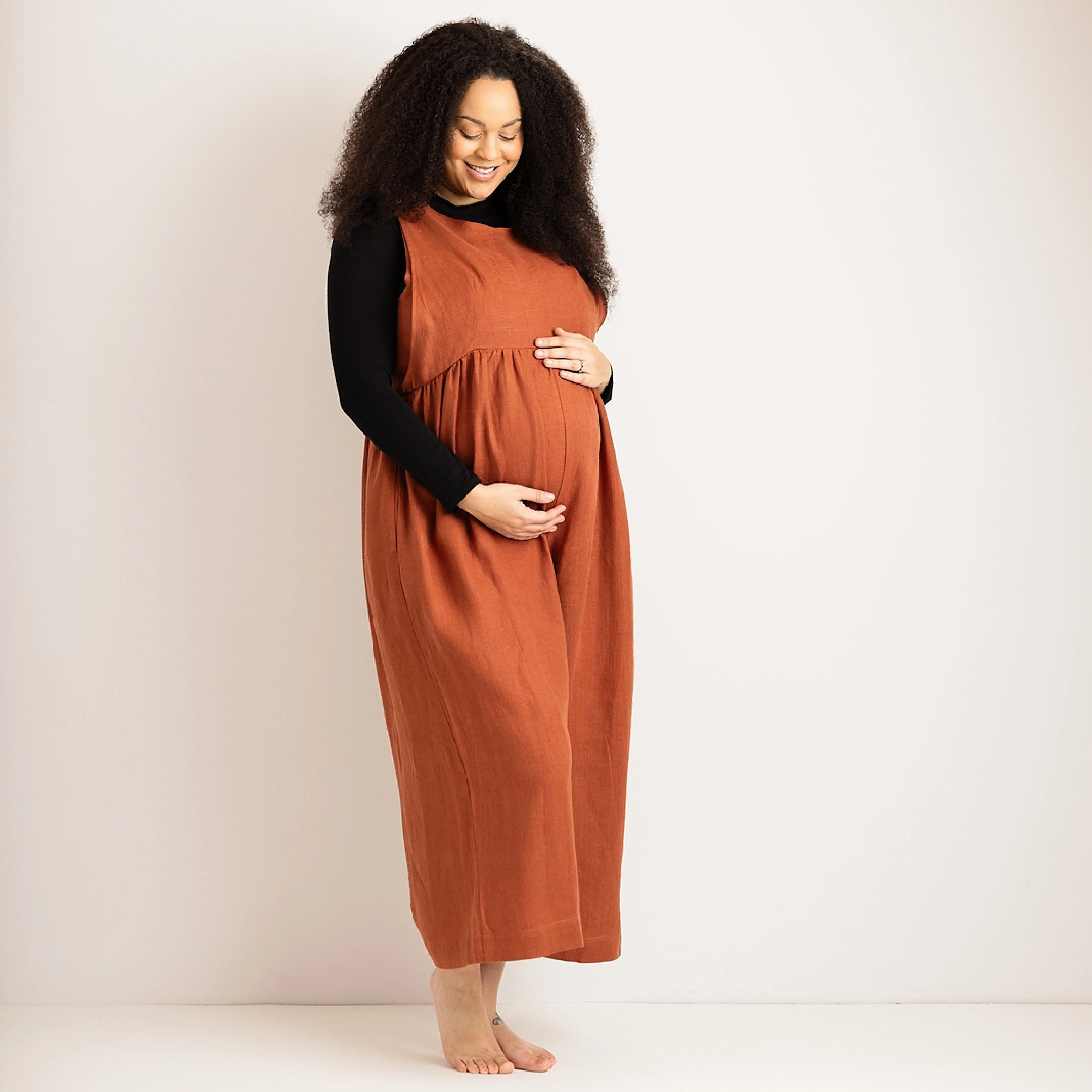 Nursing & Maternity Jumpsuit - Ada - Burnt Orange