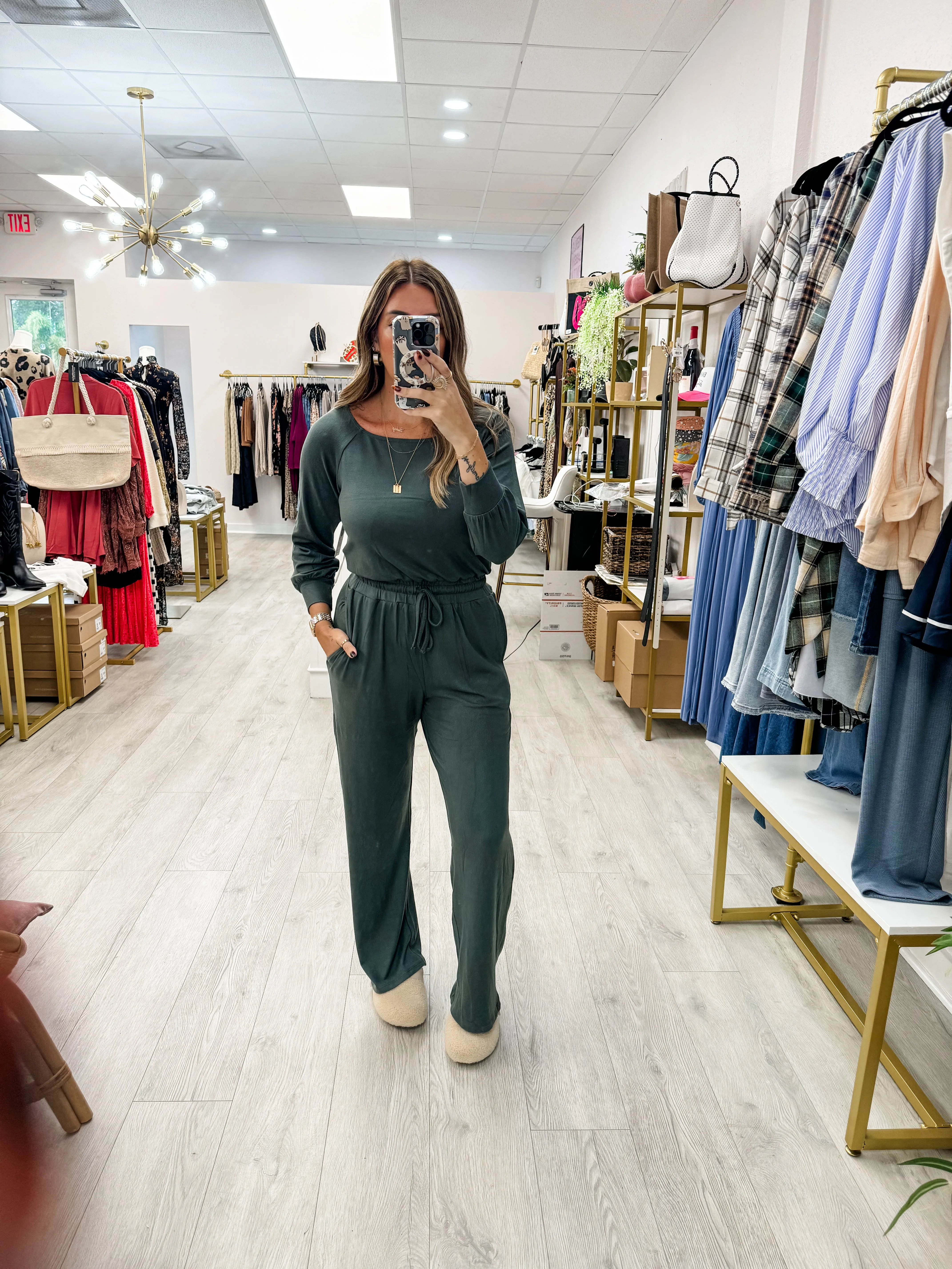 Off Shoulder Lounge Jumpsuit