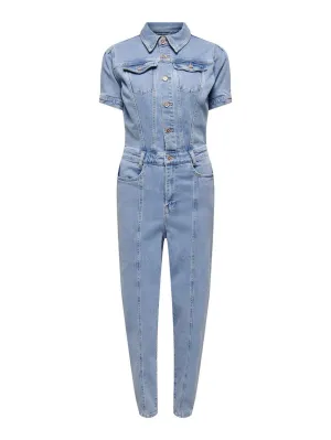 Onlpalmer Ss Dnm Jumpsuit L Ank Cro - Blue Denim