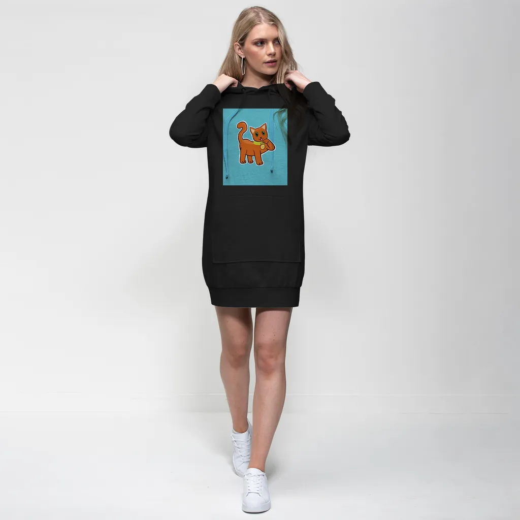 Orange Cat Premium Adult Hoodie Dress