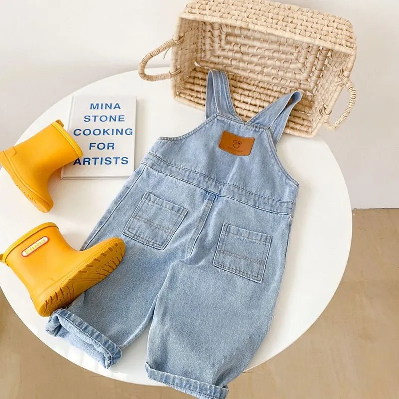 Oversized Unisex Denim Dungarees with Wide Legs