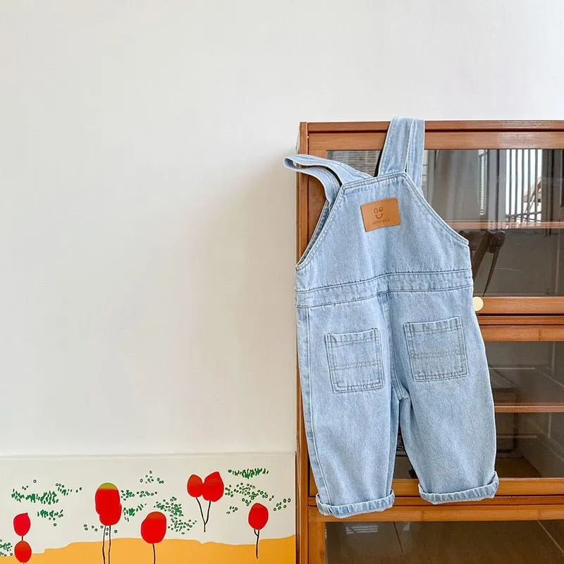 Oversized Unisex Denim Dungarees with Wide Legs