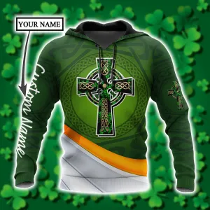 Personalized Custom Name Saint Patrick's Day Shirt, St. Patrick's Day 3d Shirt, Celtic Cross Shirt