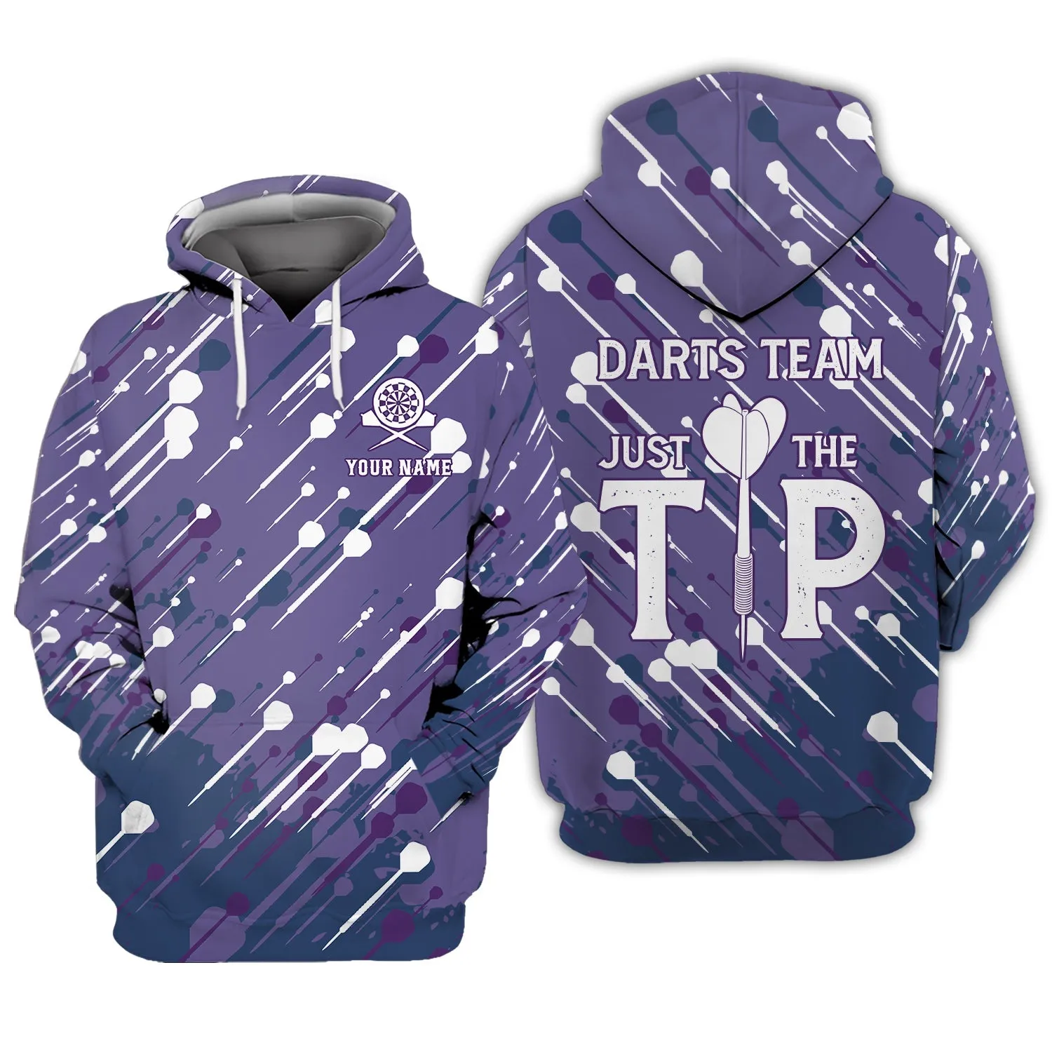 Personalized Name Darts Team, Just The Tip 3D Printed Shirts Sweatshirt Hoodie Shirts, Gift for Dart Lovers Christmas