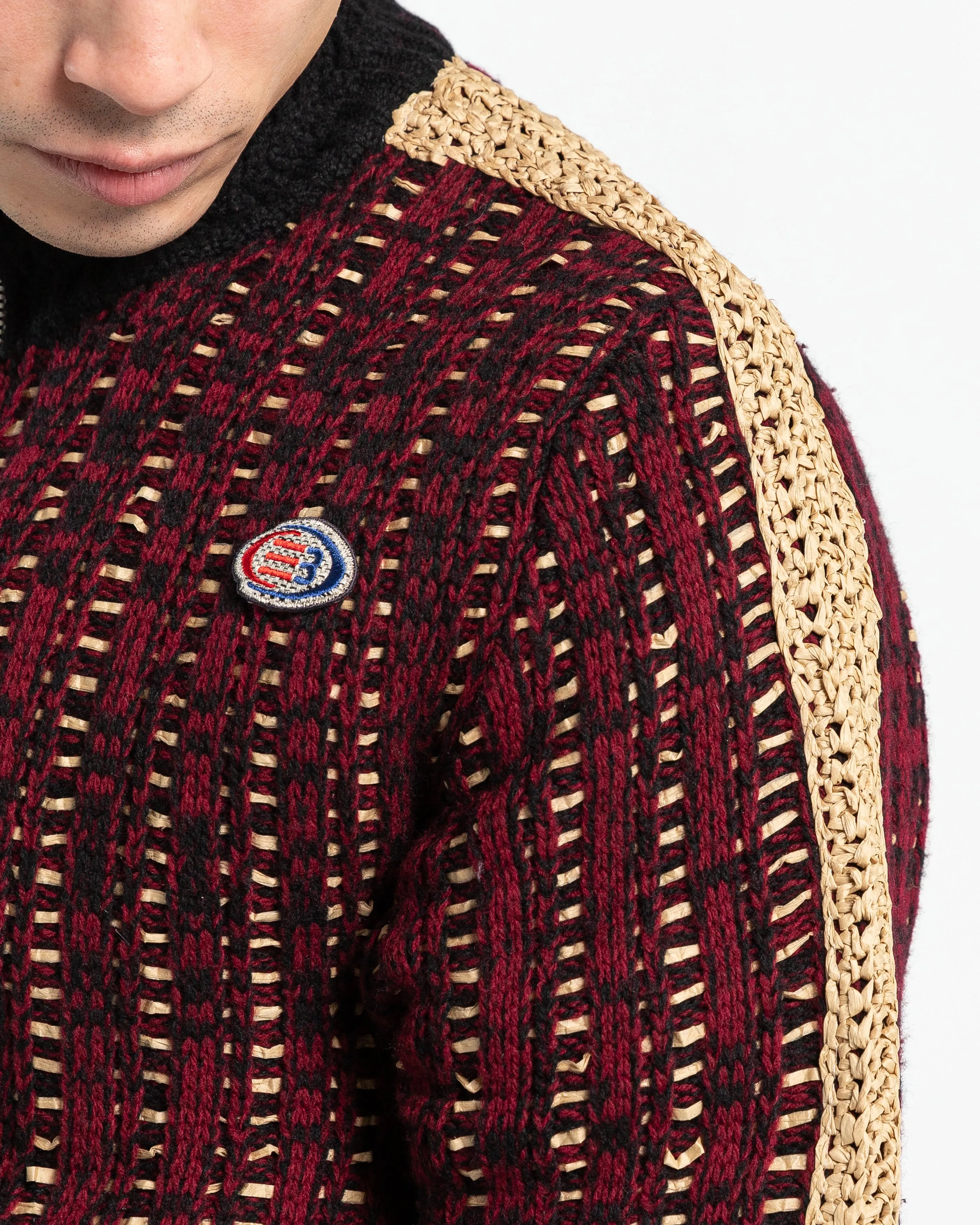 Pistol Track Jacket in Maroon Grain